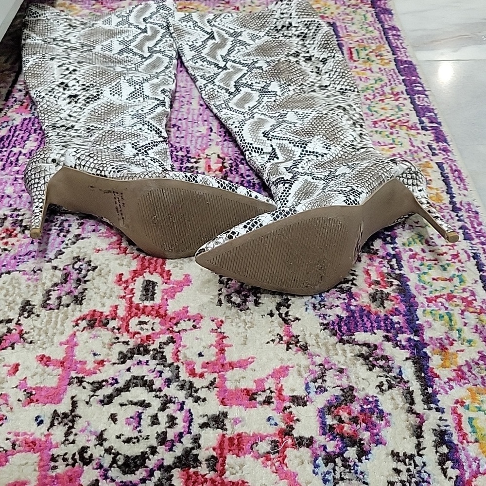 Snake Skin Python Print Thigh High Boots - image 6